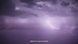 Dark storm clouds with vivid lightning illuminating the sky, creating a dramatic atmospheric scene.