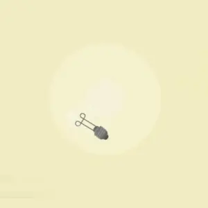 A simple gray grenade icon centered on a soft yellow background, symbolizing danger or military themes.