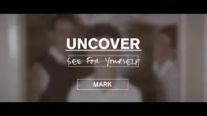 A blurred group of people with bold text "UNCOVER" and "SEE FOR YOURSELF" overlaying the image, inviting viewer engagement.