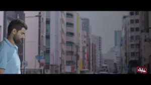 Man walking alone on a city street, surrounded by modern buildings, capturing urban solitude and introspection.