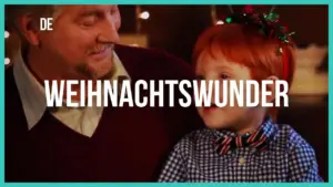 Smiling grandfather and child wearing festive accessories, celebrating Christmas wonder with soft lights in the background.