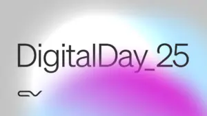 Colorful gradient background with text "DigitalDay_25" in modern font, symbolizing a digital event or celebration.